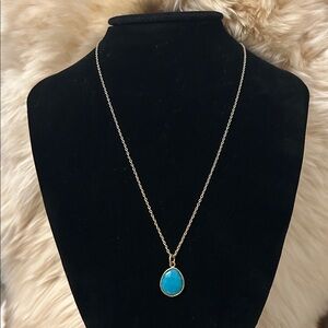 Necklace with Faux Turquoise Pendant.